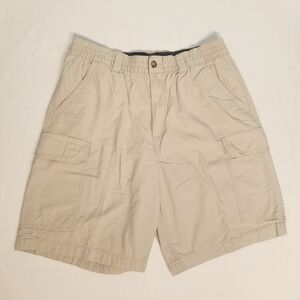 Covington Mens Cargo Shorts Size M Khaki Elastic Waist